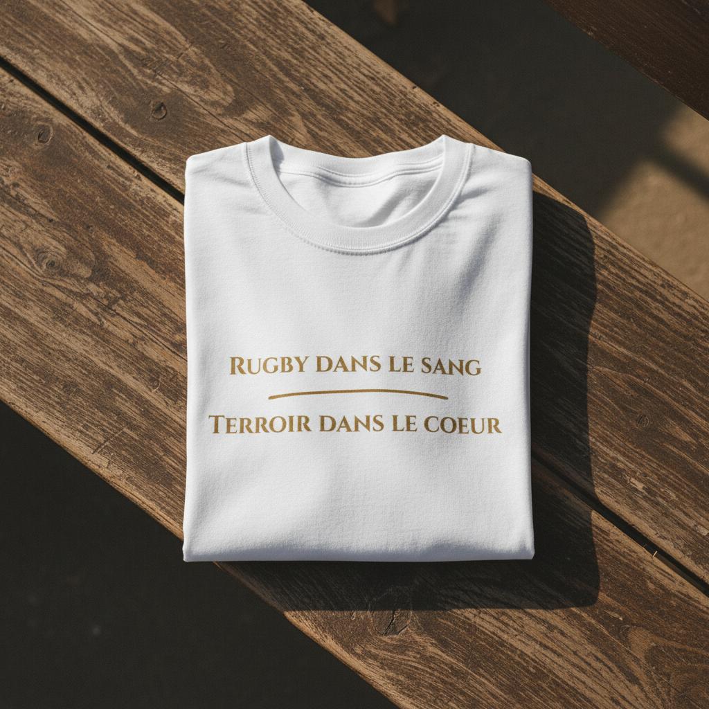 T-shirt Homme – Rugby dans le sang, Terroir dans le cœur