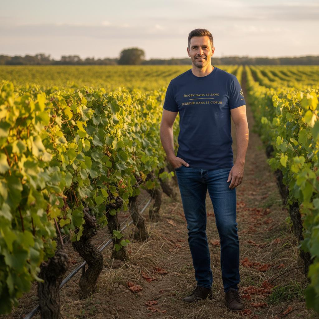 T-shirt Homme – Rugby dans le sang, Terroir dans le cœur