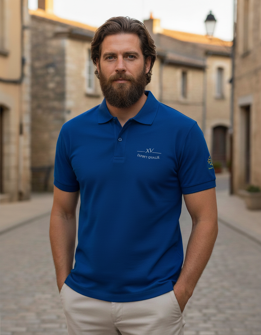 Polo brodé “Esprit Ovalie” – L’élégance du caractère