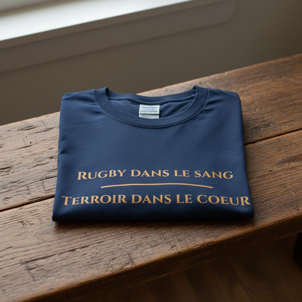 T-shirt Homme – Rugby dans le sang, Terroir dans le cœur