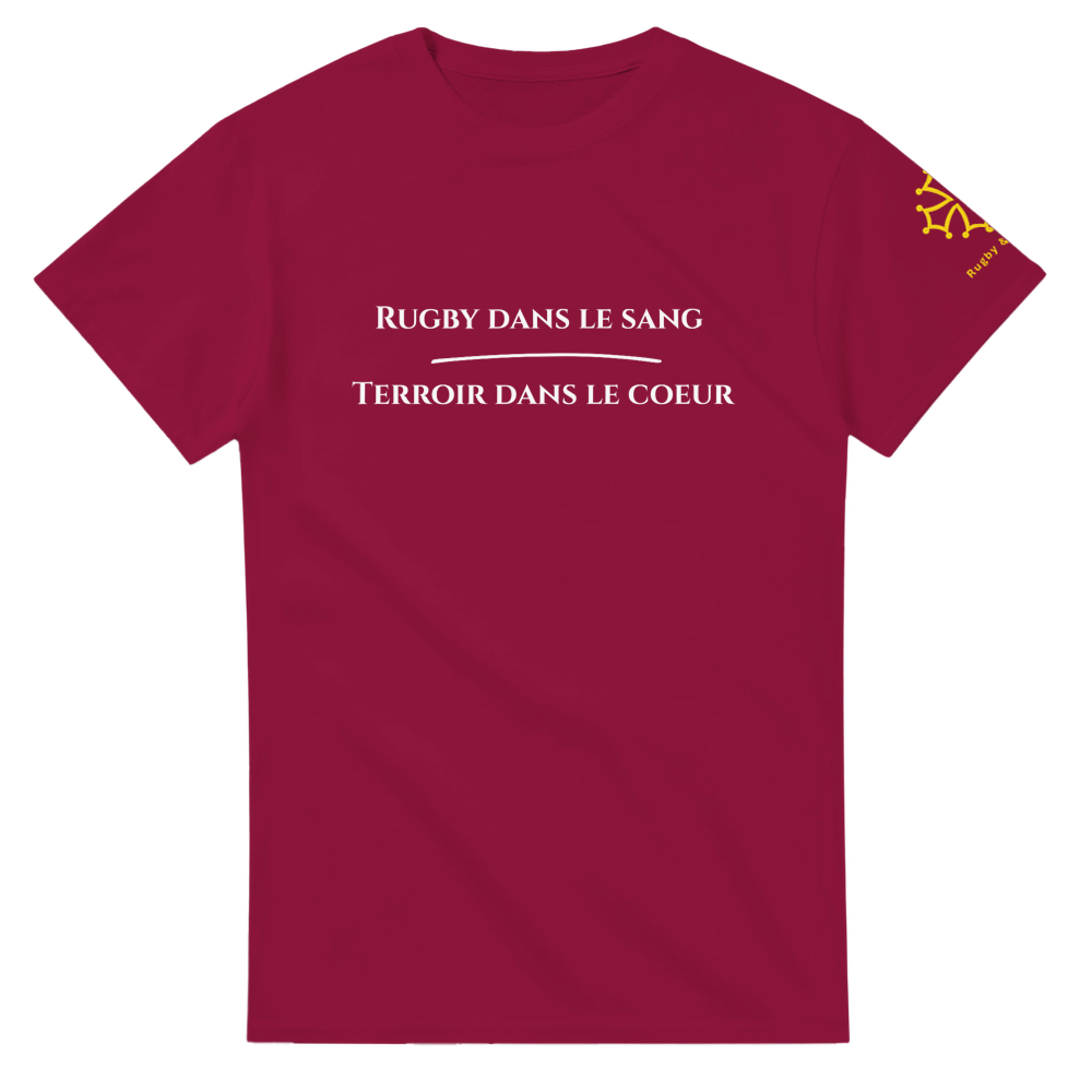 T-shirt Homme – Rugby dans le sang, Terroir dans le cœur