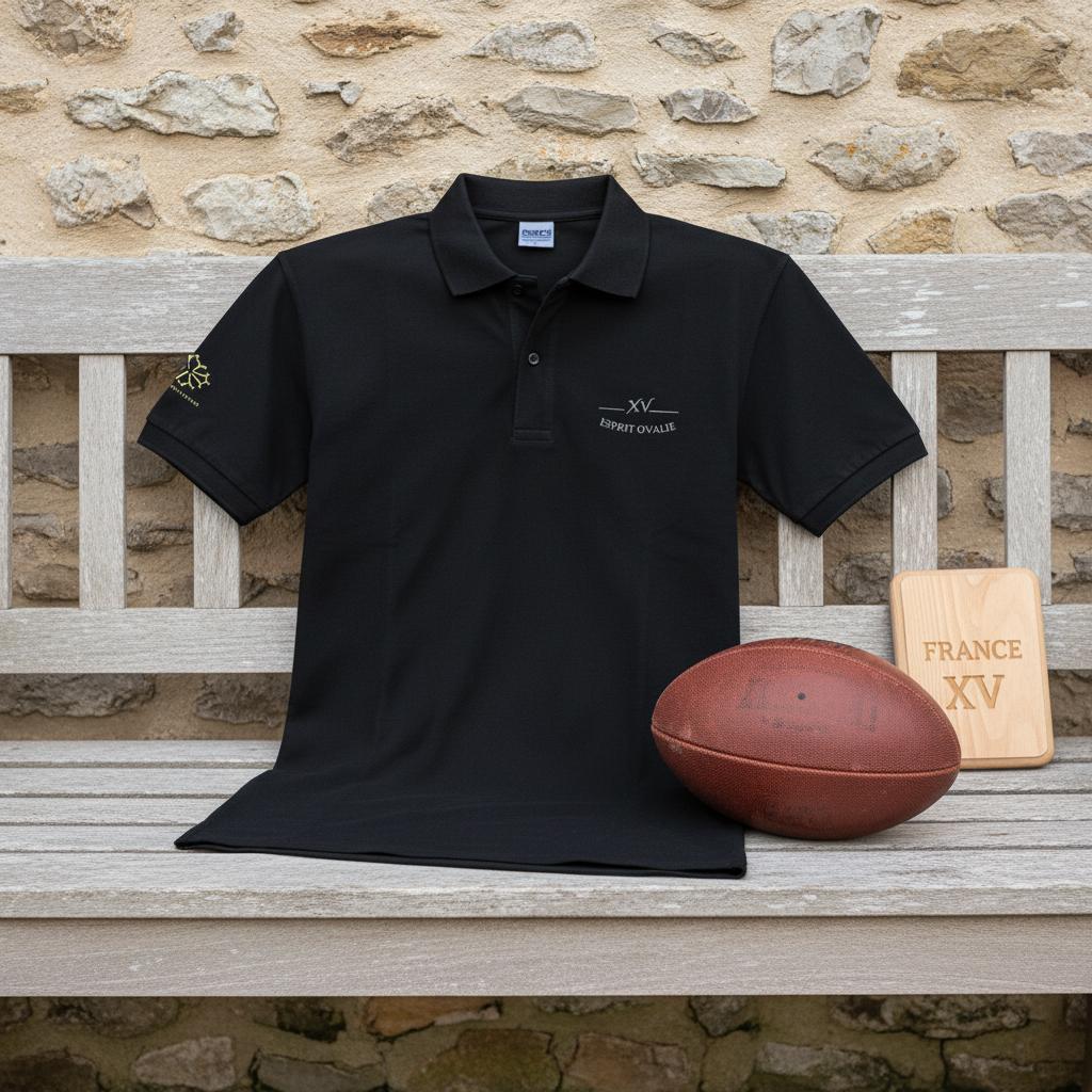 Polo brodé “Esprit Ovalie” – L’élégance du caractère