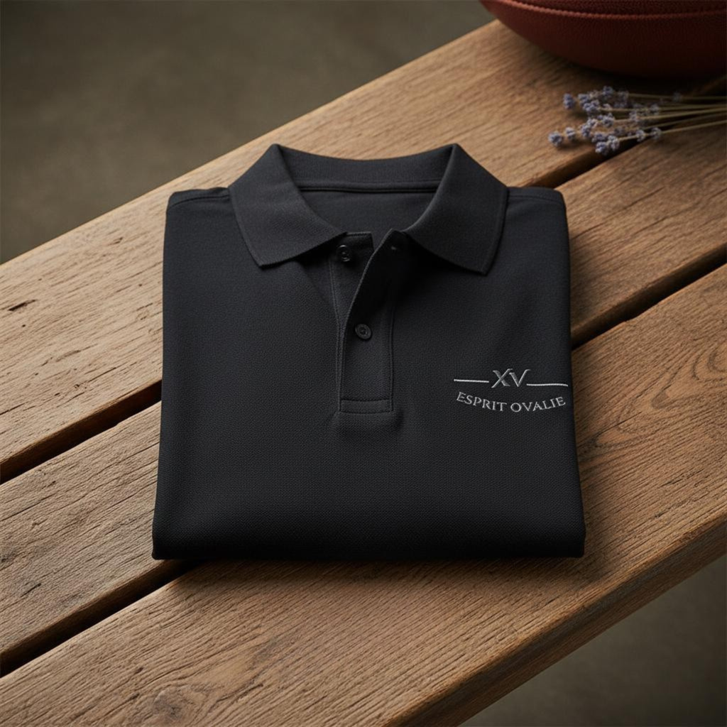Polo brodé “Esprit Ovalie” – L’élégance du caractère
