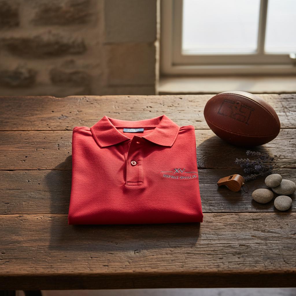 Polo brodé “Esprit Ovalie” – L’élégance du caractère